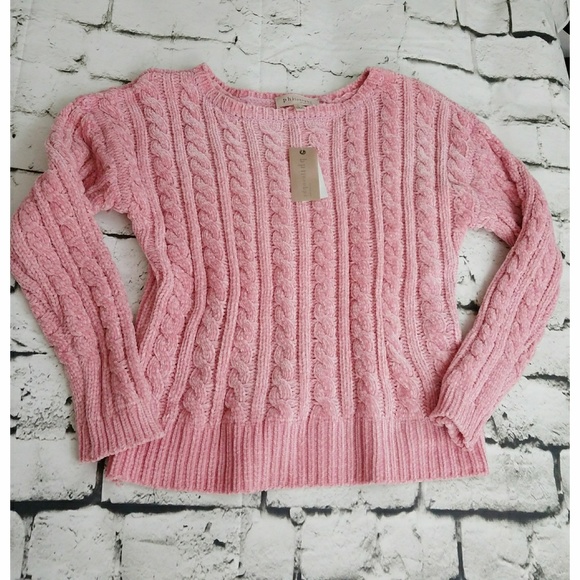 Philosophy Sweaters - Philosophy pink chenille sweater sz Lg